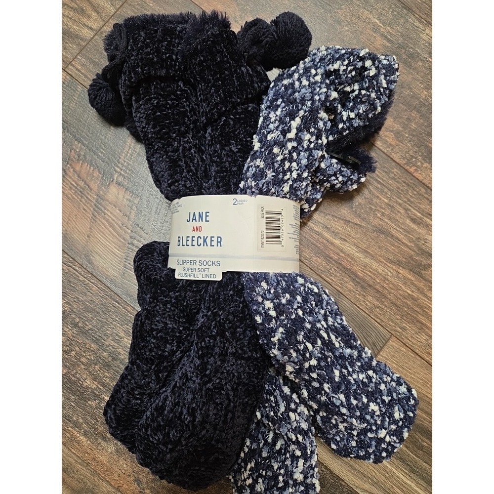 NWT Jane and Bleecker-Women's- Slipper Socks - 2 Pair-Shoe Size 4-10